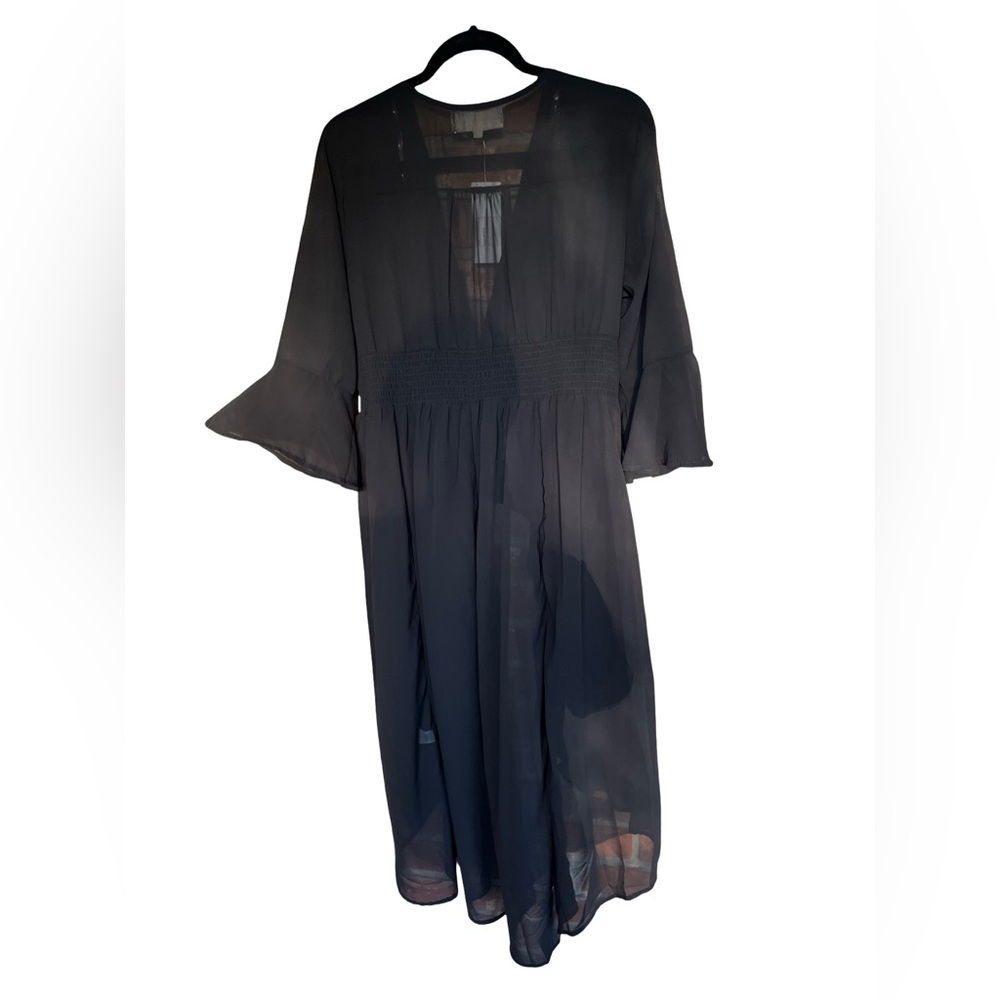 Wishing Waves Sheer Black Tunic. Fairy Whimsigoth Y2K Boho Goblin Witchy